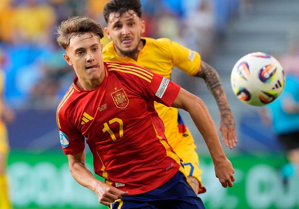 Jesús Rodríguez, en un partido de la Sub-21.
