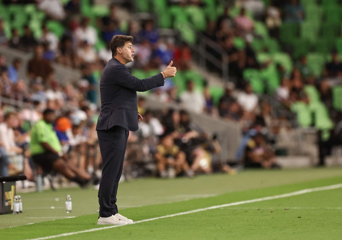 El seleccionador de Estados Unidos, Mauricio Pochettino, en el partido ante Arabia Saudí de la Copa Oro