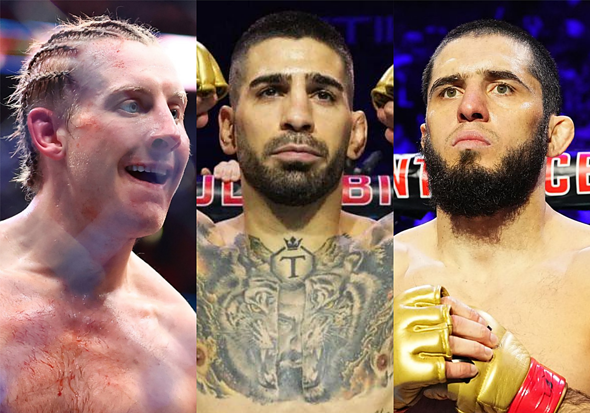 Paddy Pimblett, Ilia Topuria e Islam Makhachev, peleadores de MMA