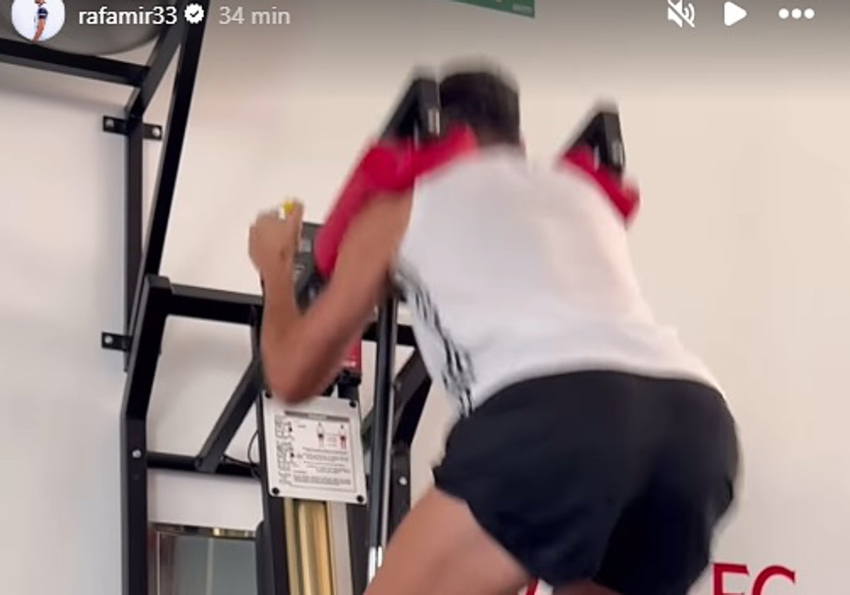 Rafa Mir, en en el gimnasio del Sevilla.