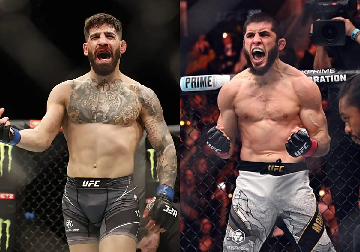 Ilia Topuria e Islam Makhachev después de ganar uno de sus combates