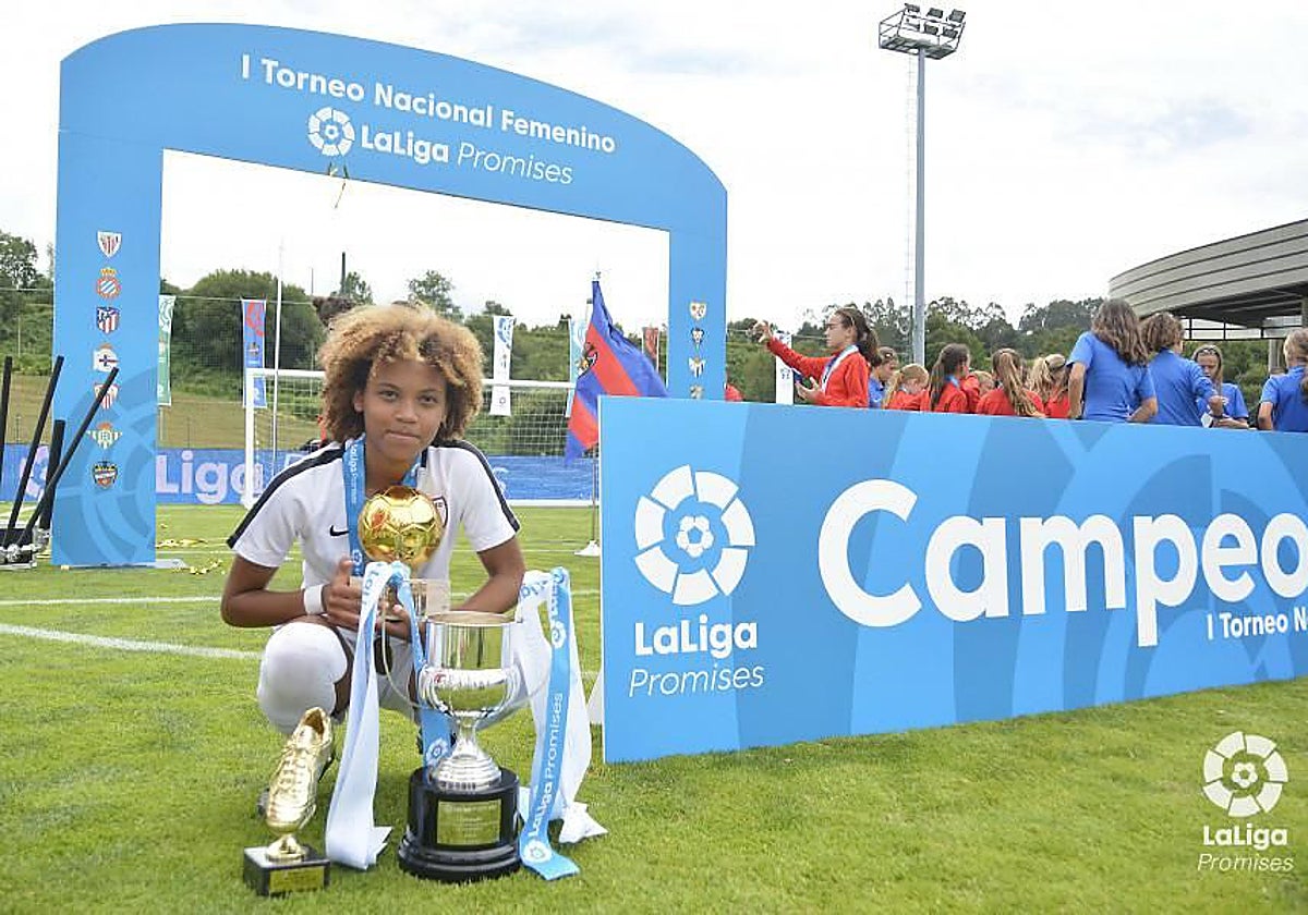 Vicky López, 2019, cuando ganó la Liga Promises con el Madrid CFF en Abegondo