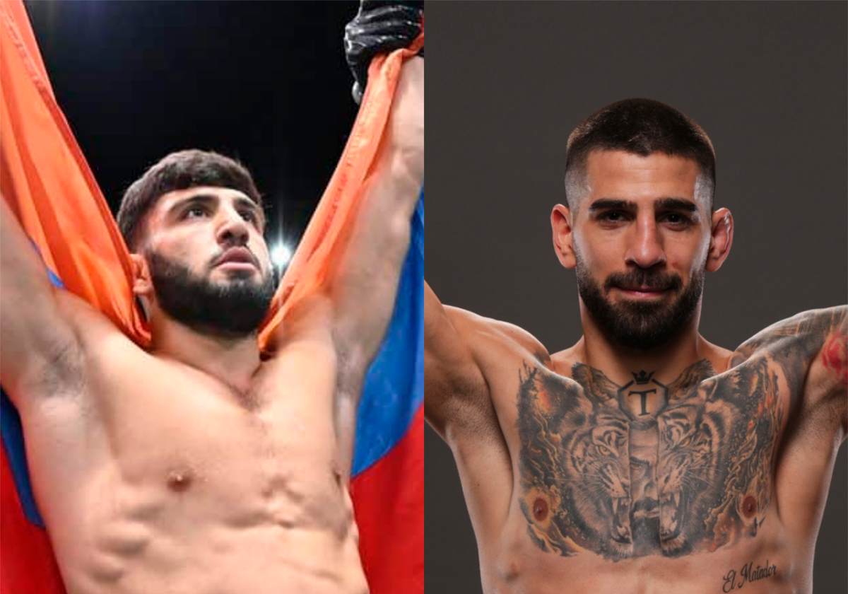 A la izquierda, Arman Tsarukyan. A la derecha, Ilia Topuria