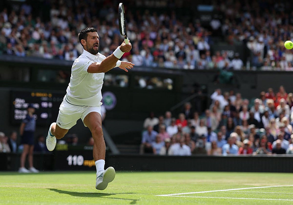 Novak Djokovic, en su partido ante De Miñaur