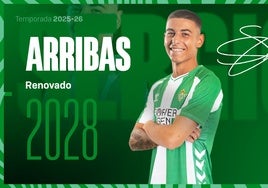 El Betis ha anunciado la ampliación de contrato de Sergio Arribas