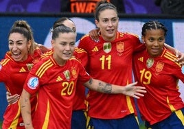Las jugadoras celebran uno de los goles ante Bélgica