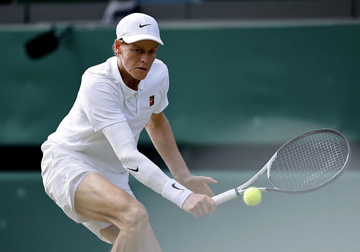 Sinner, durante su partido ante Shelton