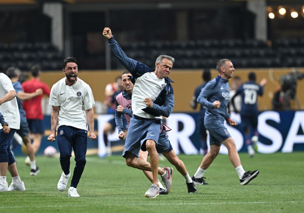 Luis Enrique, celebrando el pase a la final