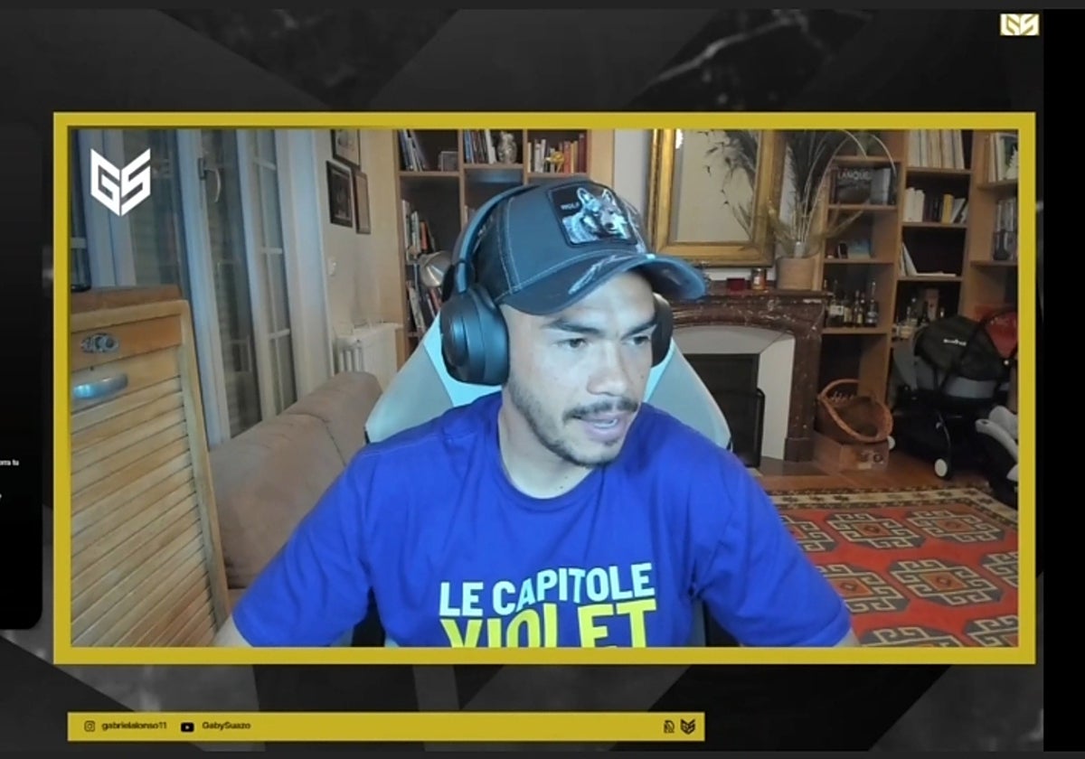 Gabriel Suazo, en una emisión en su canal de Twitch