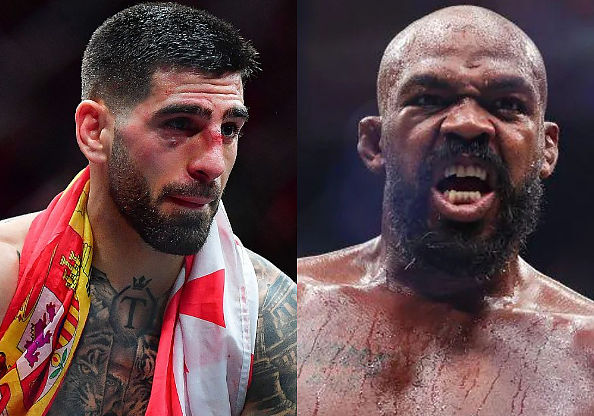 A la izquierda, Ilia Topuria. A la derecha, Jon Jones