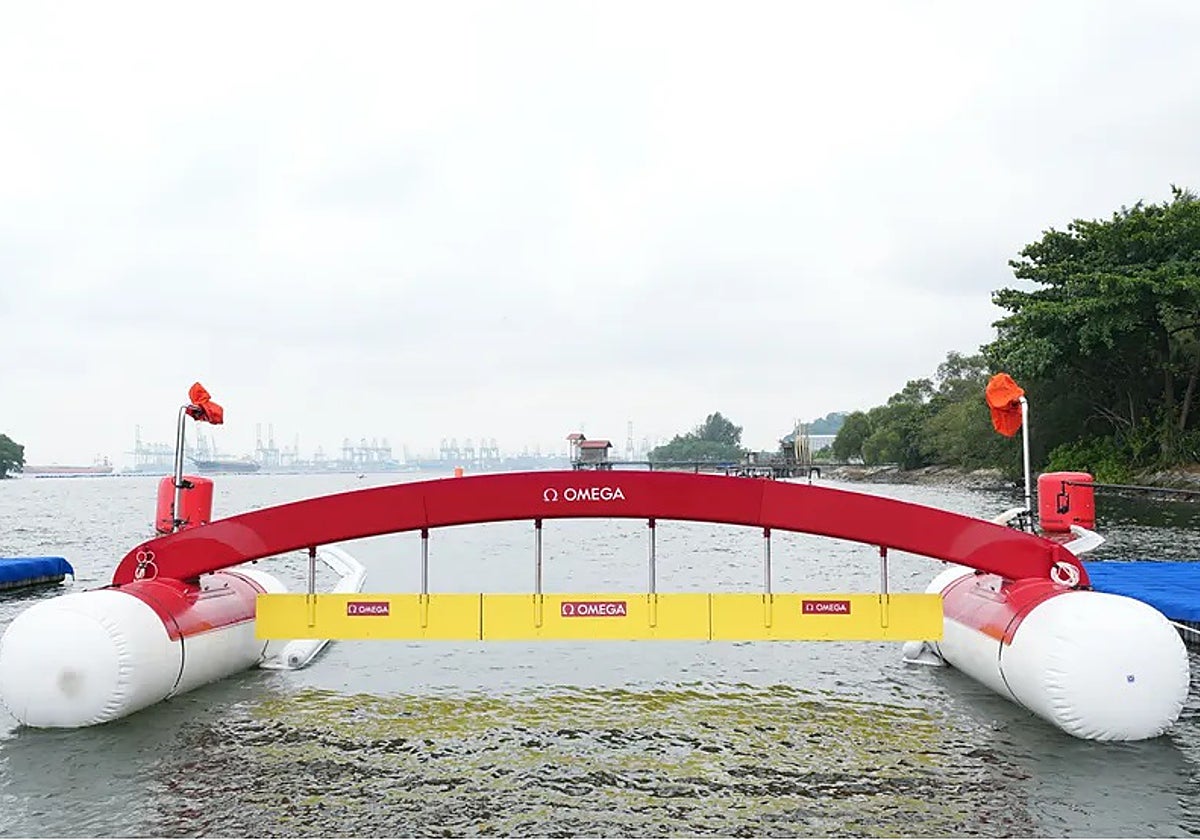 La meta de la prueba de aguas abiertas del Mundial de Singapur