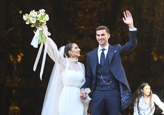 Rosa Pereira y Fabián Ruiz, a la salida del Salvador
