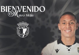 Mateo Mejía, anunciado como nuevo futbolista del Burgos