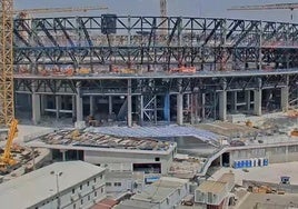 Exteriores del Camp Nou, donde continúan las obras