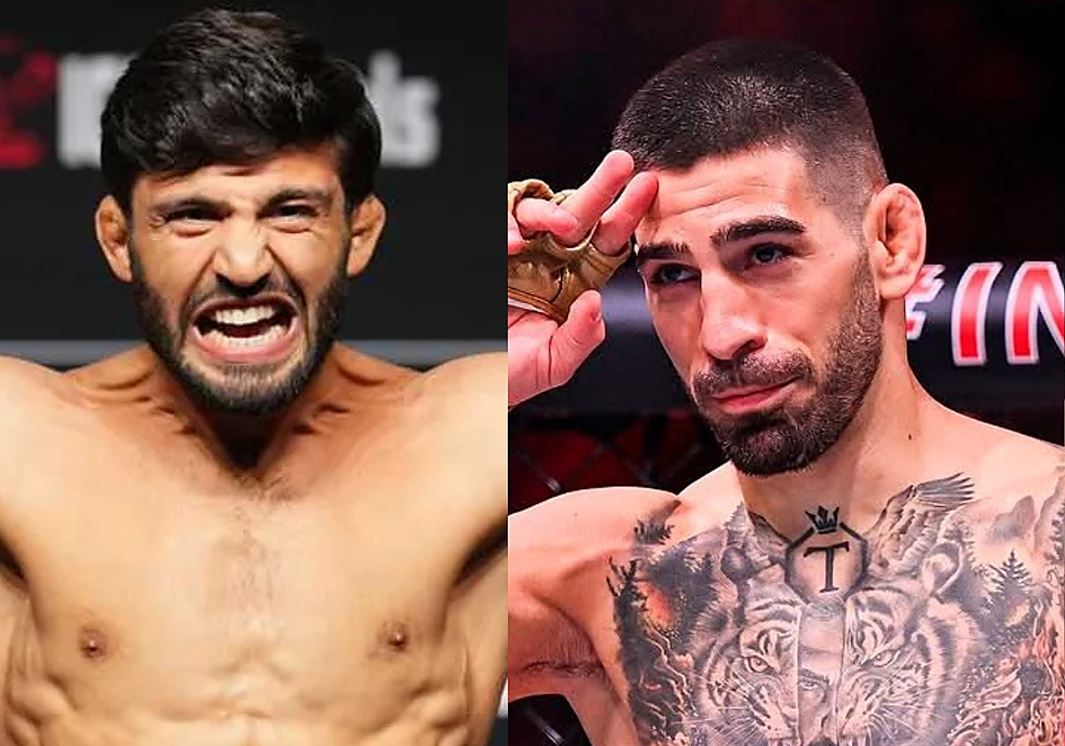 A la izquierda, Arman Tsarukyan. A la derecha, Ilia Topuria