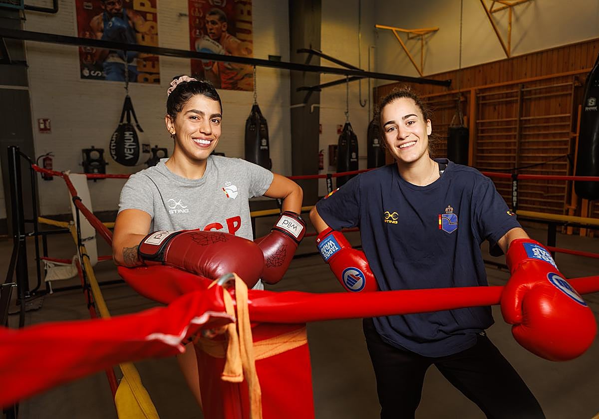 Jennifer Fernández y Laura Fuertes, integrantes del equipo nacional de Boxeo, en el CAR de Madrid