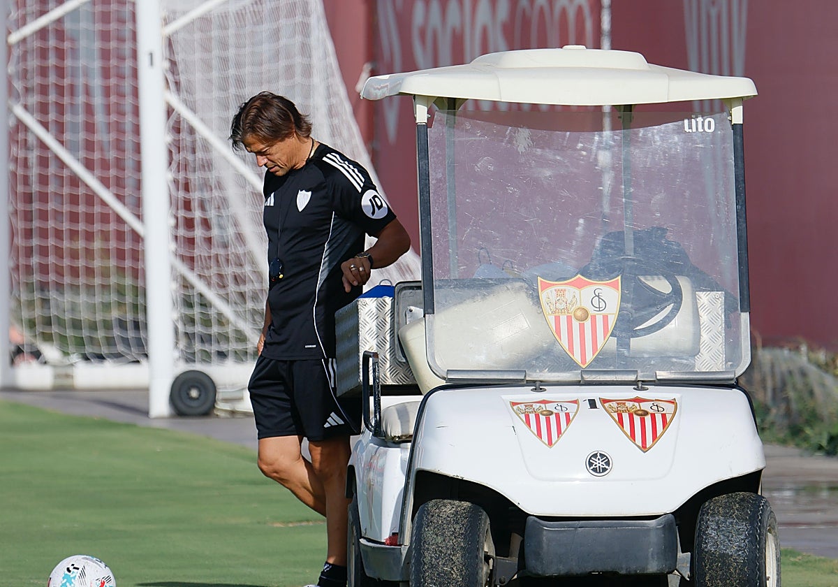 Almeyda, durante el entrenamiento del jueves