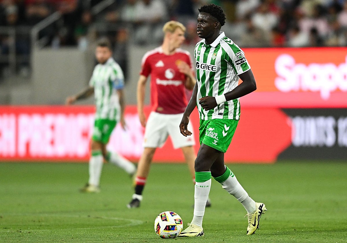 Mendy, en el amistoso del Betis con el United de la pretemporada de 2024