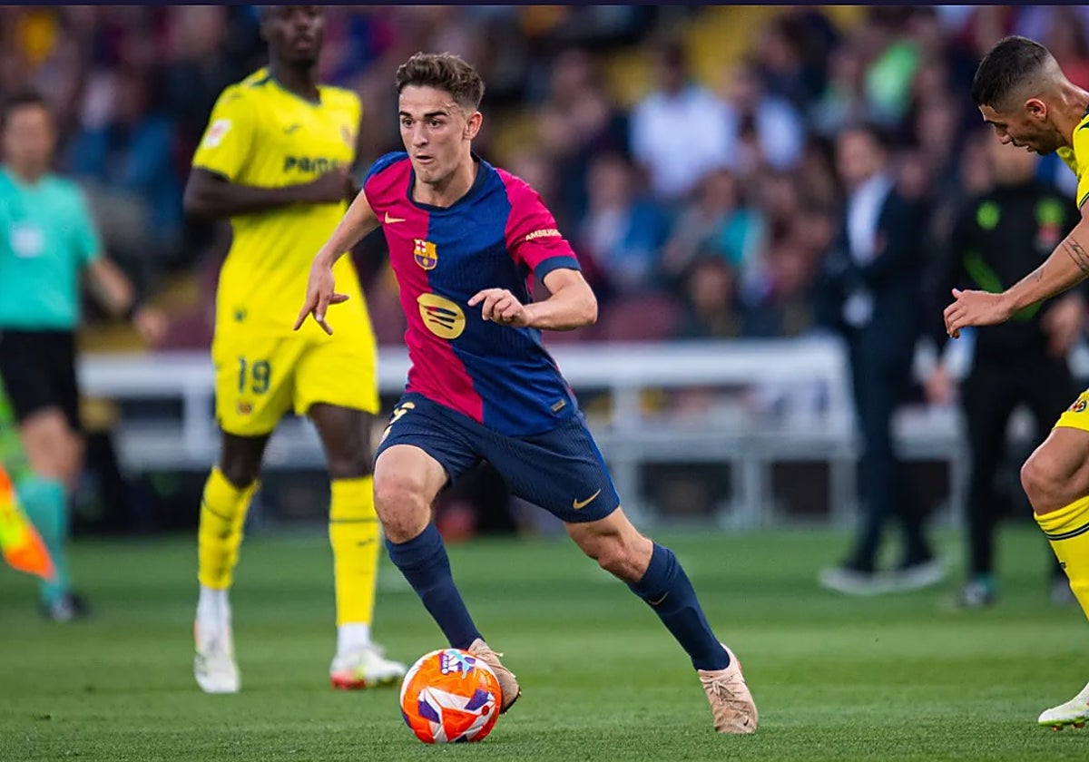 Gavi, durante el Barça-Villareal de la pasada temporada