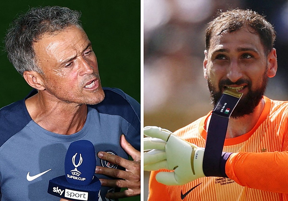 Luis Enrique y Donnarumma, entrenador y portero del PSG