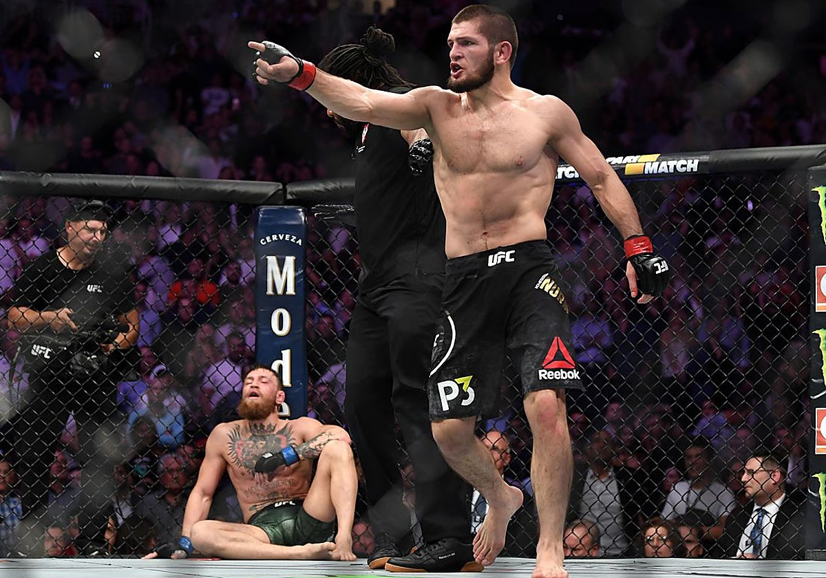 Khabib Nurmagomedov tras derrotar a Conor McGregor