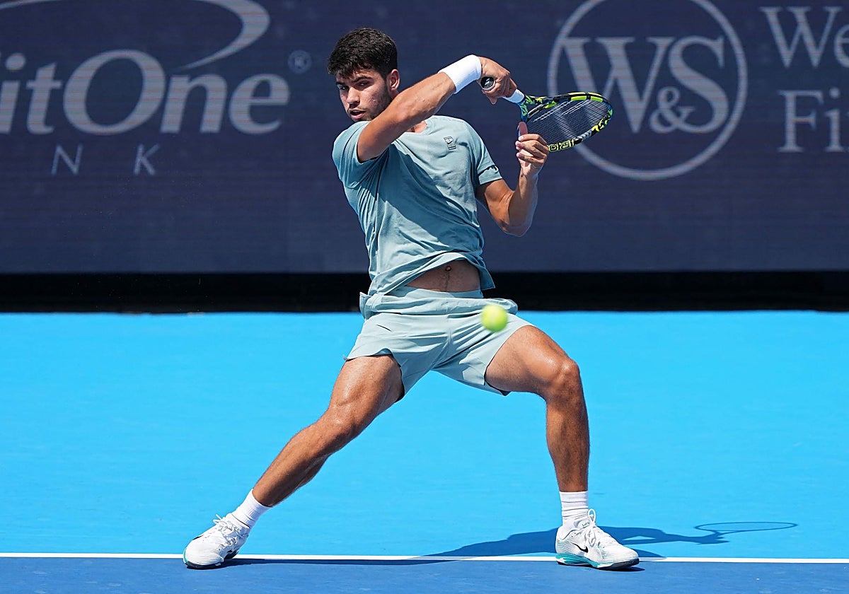 Carlos Alcaraz, durante su partido