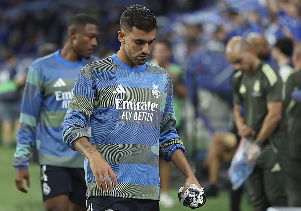 Ceballos, durante el Oviedo-Real Madrid en el Tartiere, en el que volvió a ser suplente