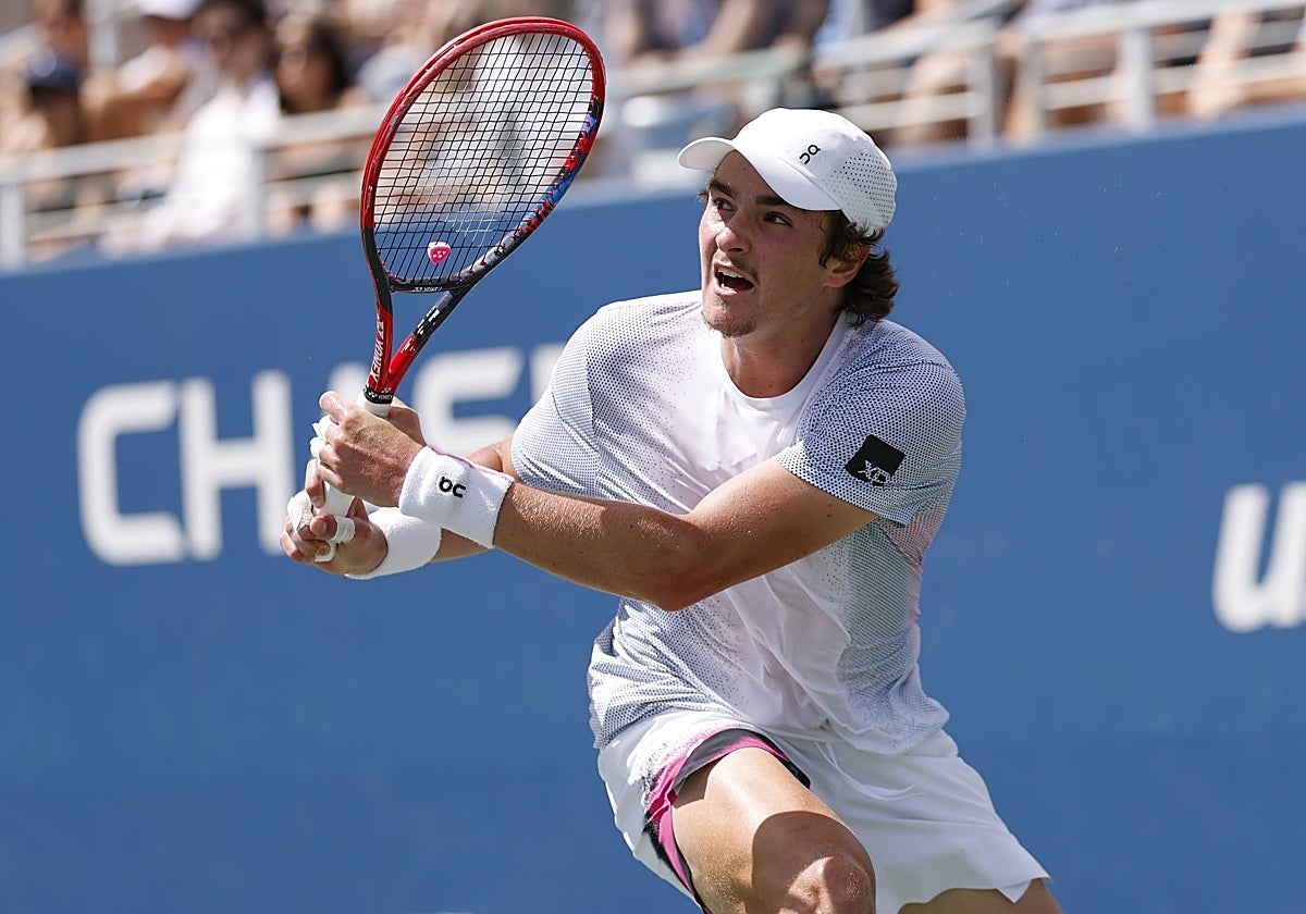 Joao Fonseca, durante su partido ante Machac en el US Open