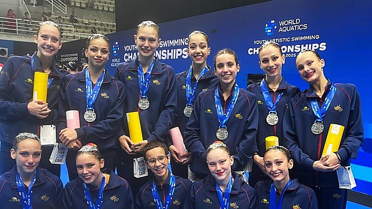 Las sevillanas Polina Blagodarnaya y Jimena del Rey, medalla de plata en el Mundial infantil de natación artística