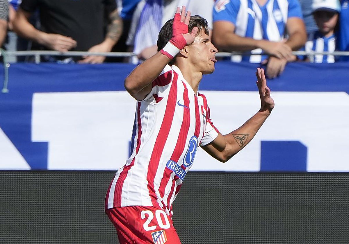 Giuliano Simeone, tras marcar el gol del Atlético ante el Alavés
