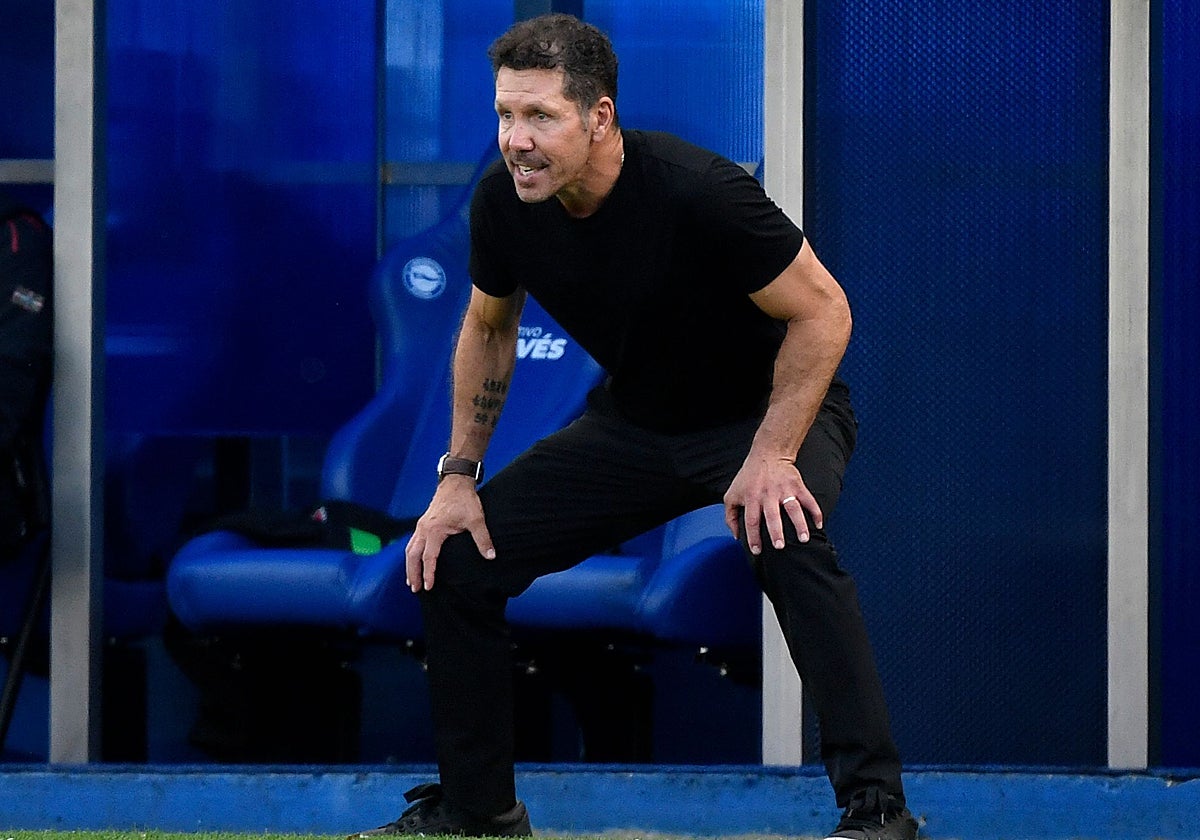 Simeone, en el Alavés - Atlético de Madrid de Liga del pasado sábado