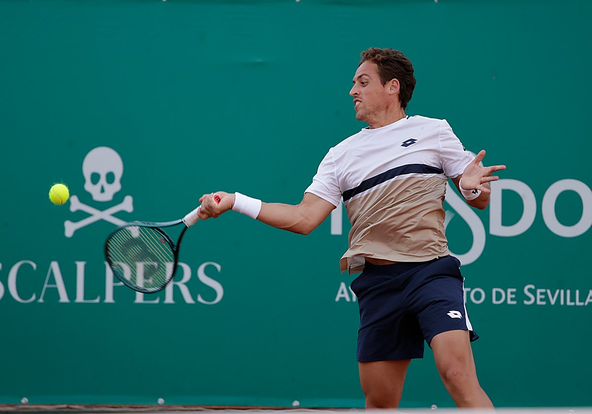 Roberto Carballés, en el partido jugado este lunes con el argentino Olivieri