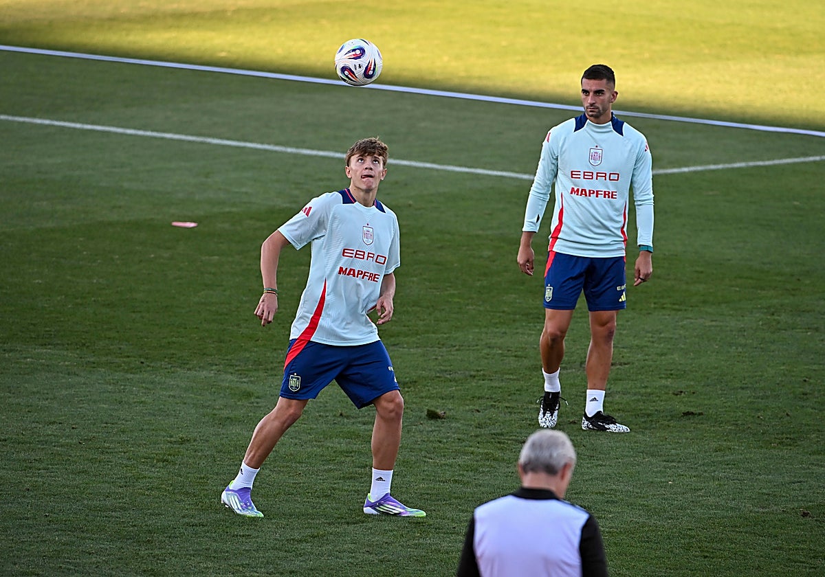 Jesús Rodríguez, en uno de los entrenamientos con la selección española