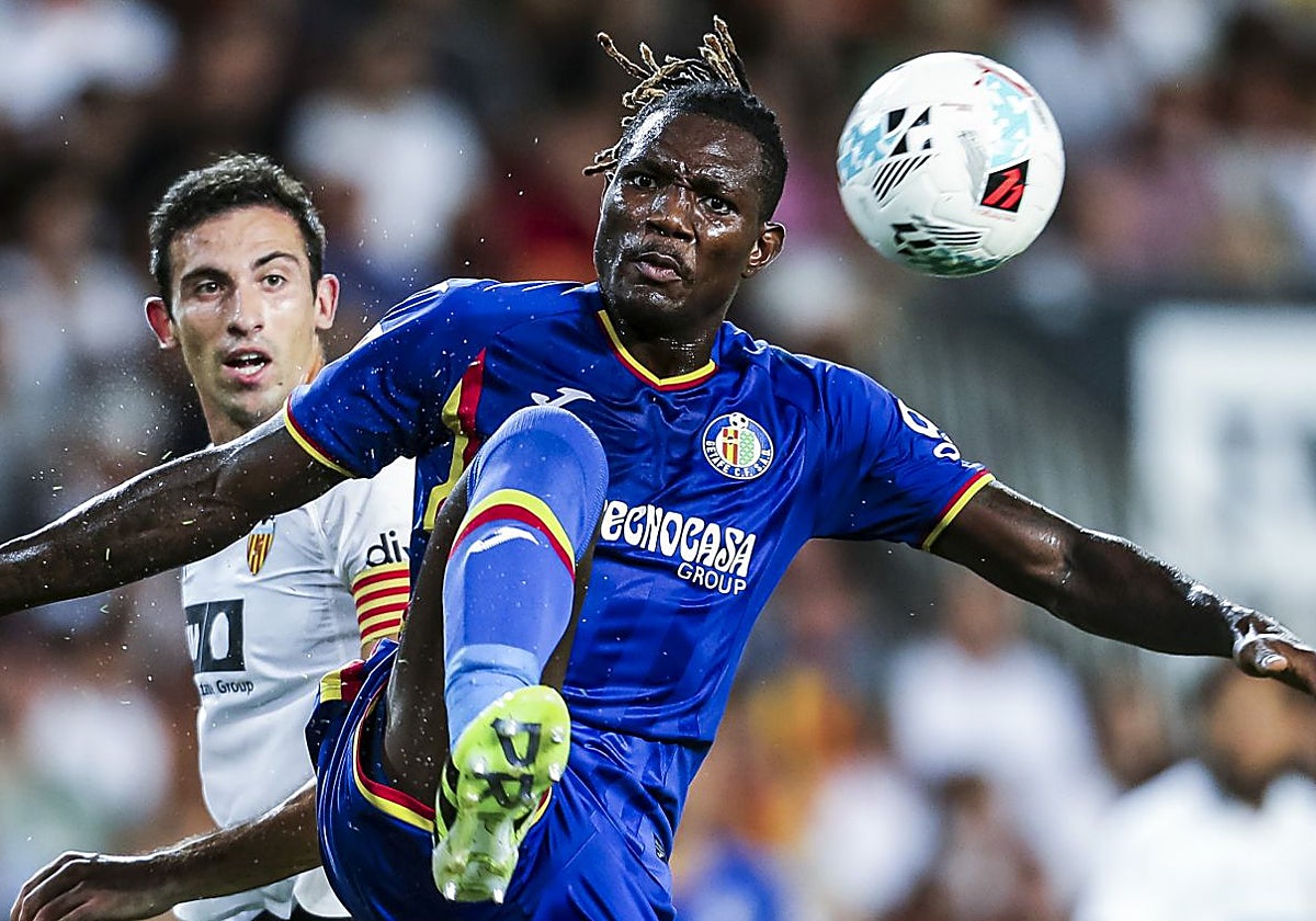 Uche, en un partido antes de dejar el Getafe