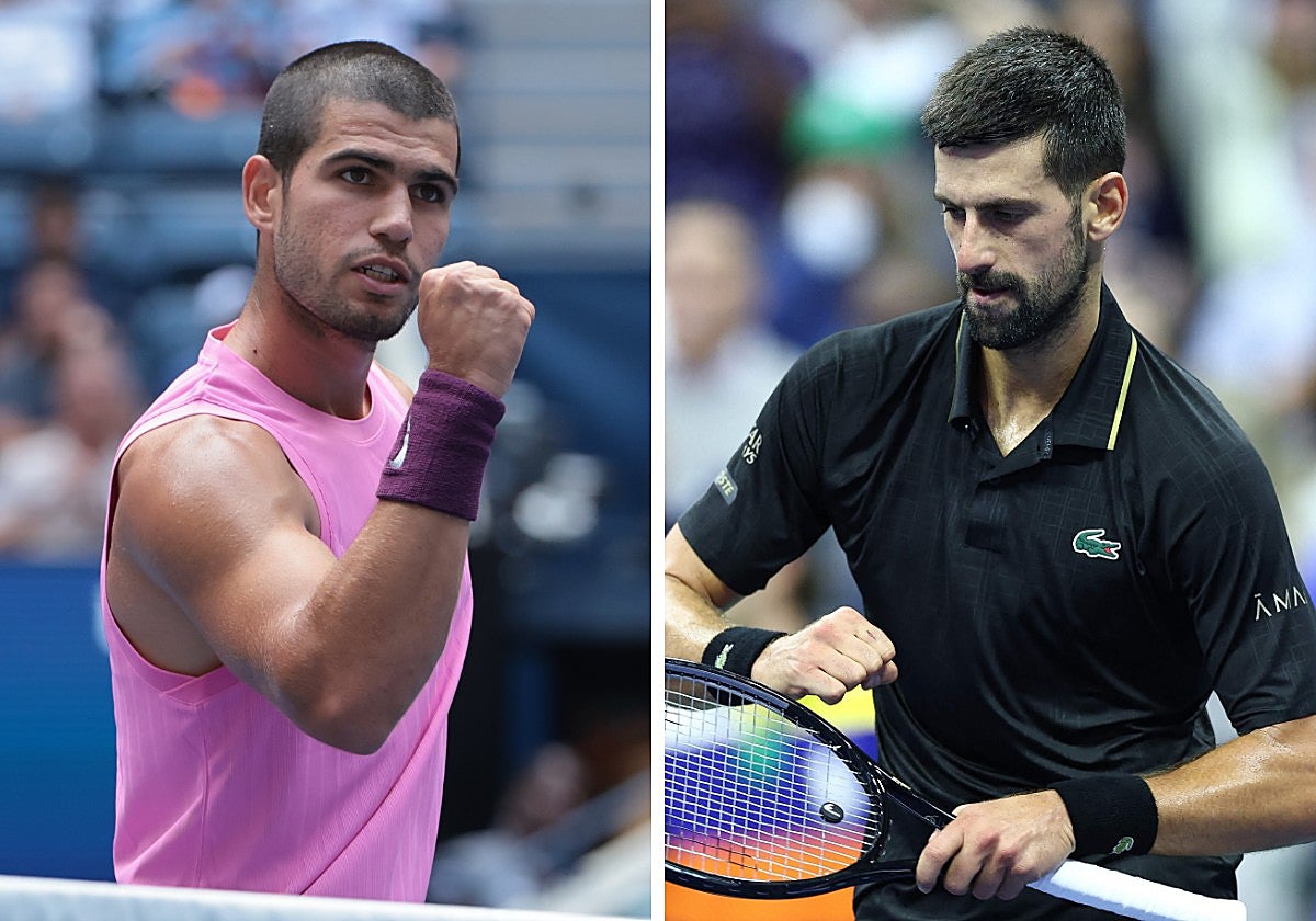 Carlos Alcaraz y Novak Djokovic se enfrentan hoy en la semifinal del US Open