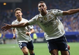 Detenido un aficionado del Oviedo por gestos racistas contra Mbappé