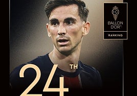 El puesto final del sevillano Fabián Ruiz en el Balón de Oro 2025