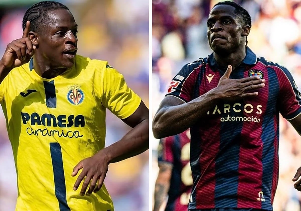 Etta Eyong, con la camiseta del Villarreal y del Levante