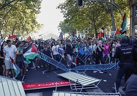 Protestas contra Israel durante la última etapa de la Vuelta en Madrid