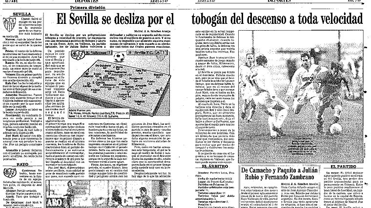 La crónica de ABC de aquel Rayo-Sevilla