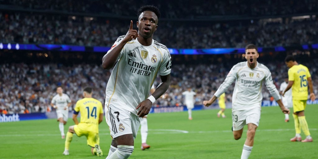El mejor Vinicius recupera la sonrisa y lidera la victoria del Madrid ante el Villarreal