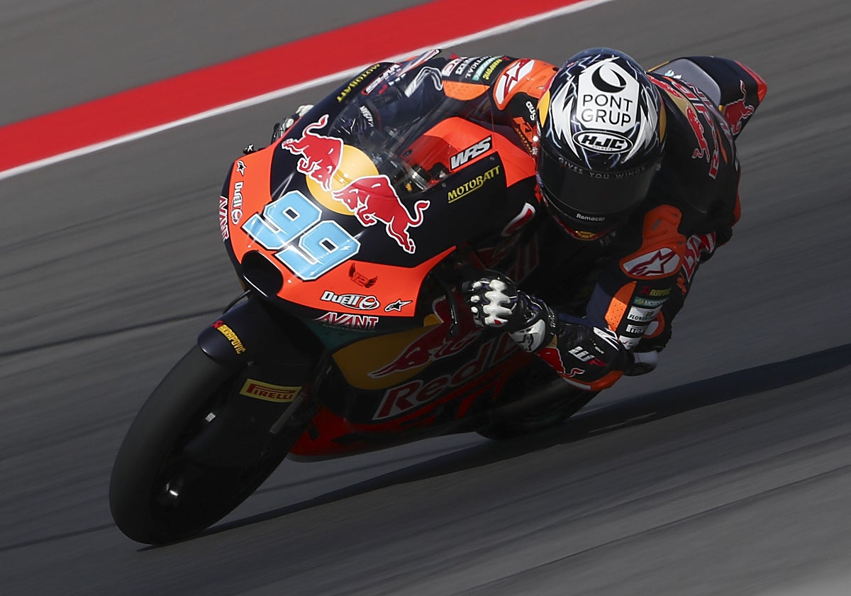 Rueda, trazando una curva en el Circuito de Mandalika