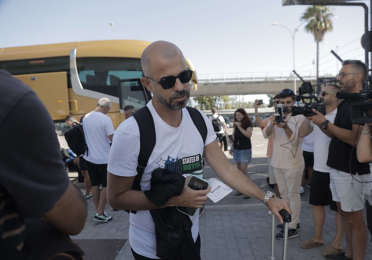 Manu Fajardo, en un viaje con el Real Betis
