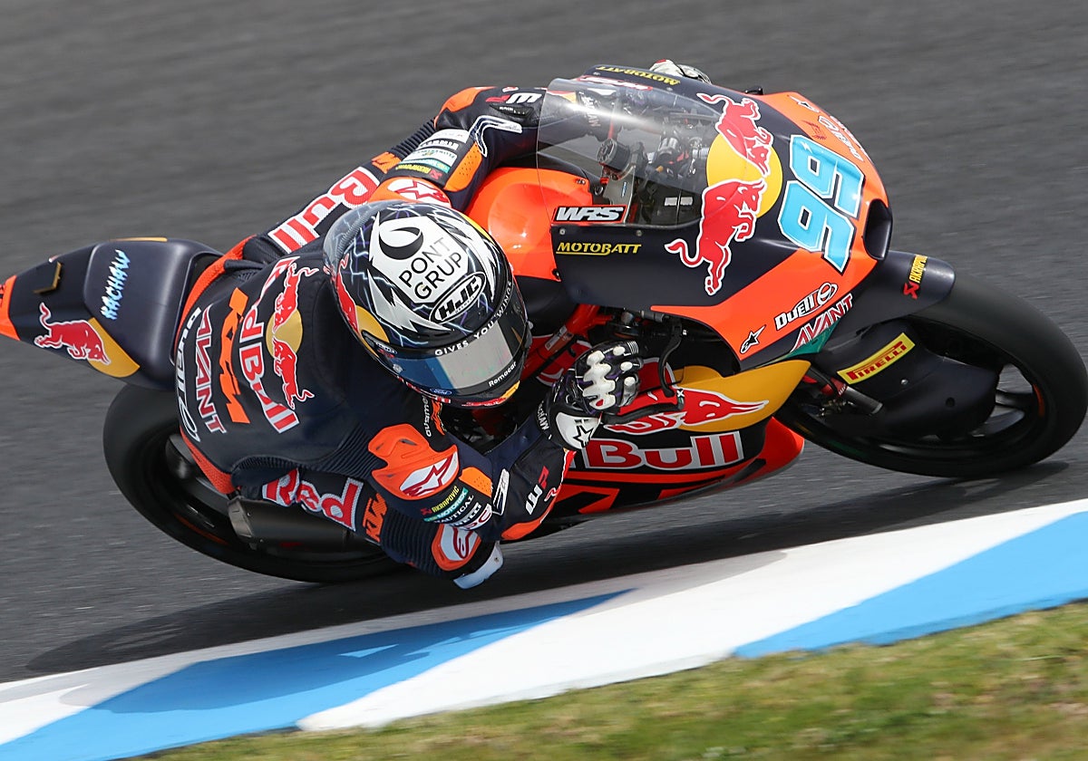 Rueda, en el transcurso de la Q2 del Gran Premio de Australia de Moto3