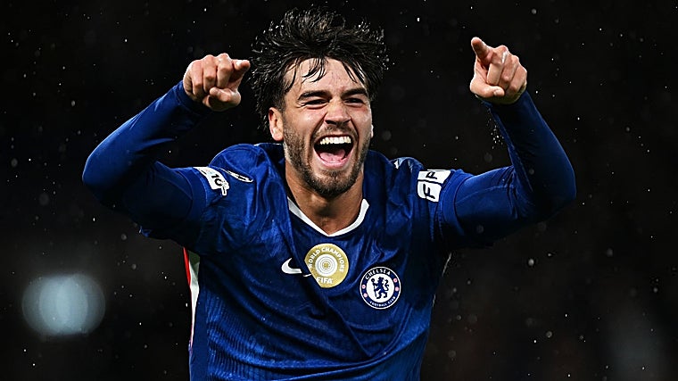 Guiu celebra su gol, el primero del Chelsea