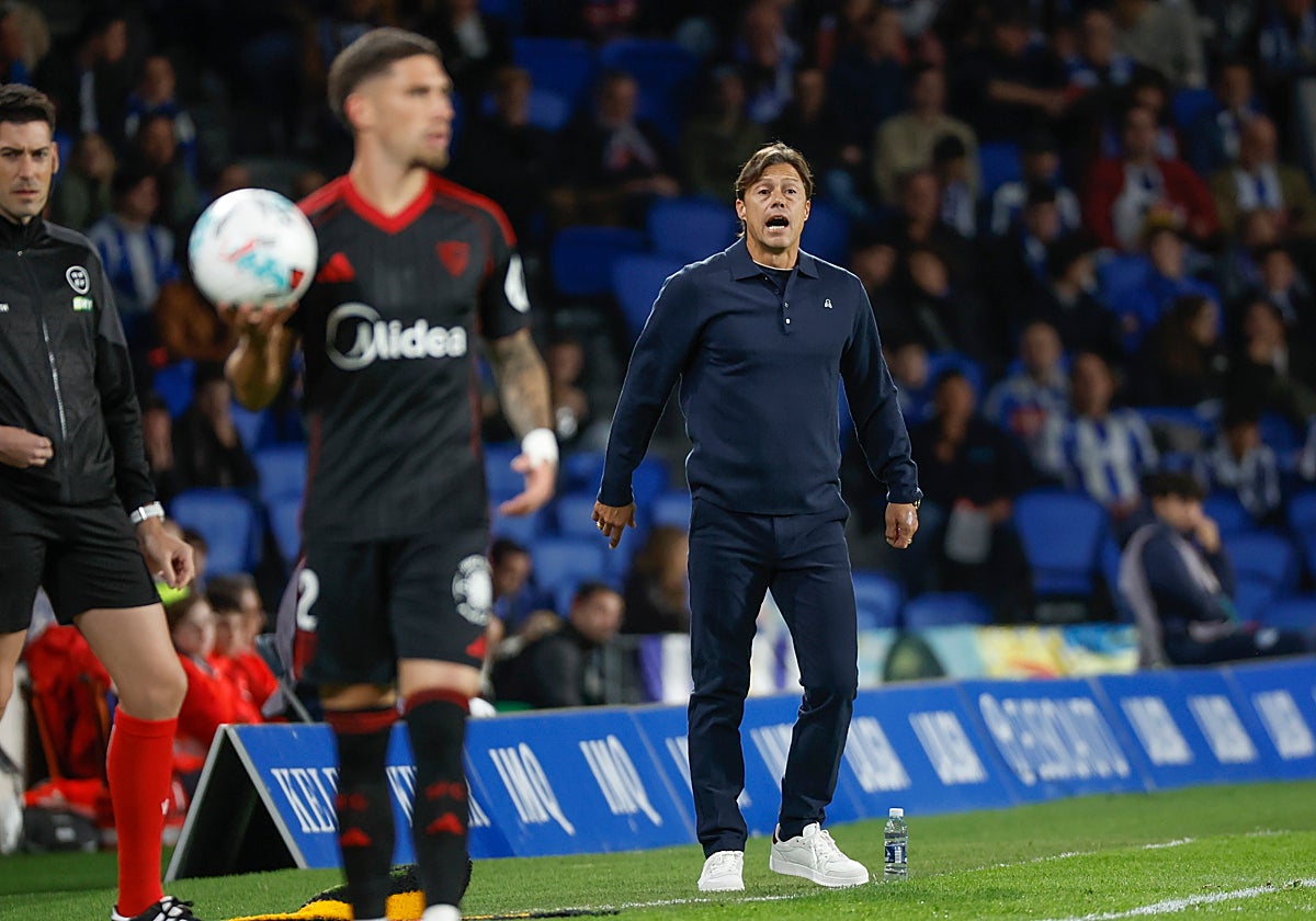 Matías Almeyda, durante el Real Sociedad-Sevilla del viernes