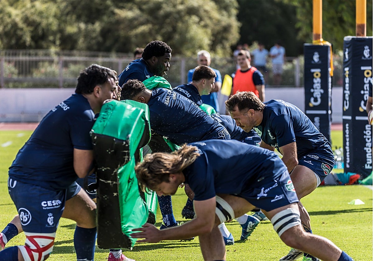 Los jugadores del Cajasol Real Ciencias, en un entrenamiento reciente