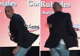 Un tío de Rubiales le lanza huevos mientras presentaba su libro