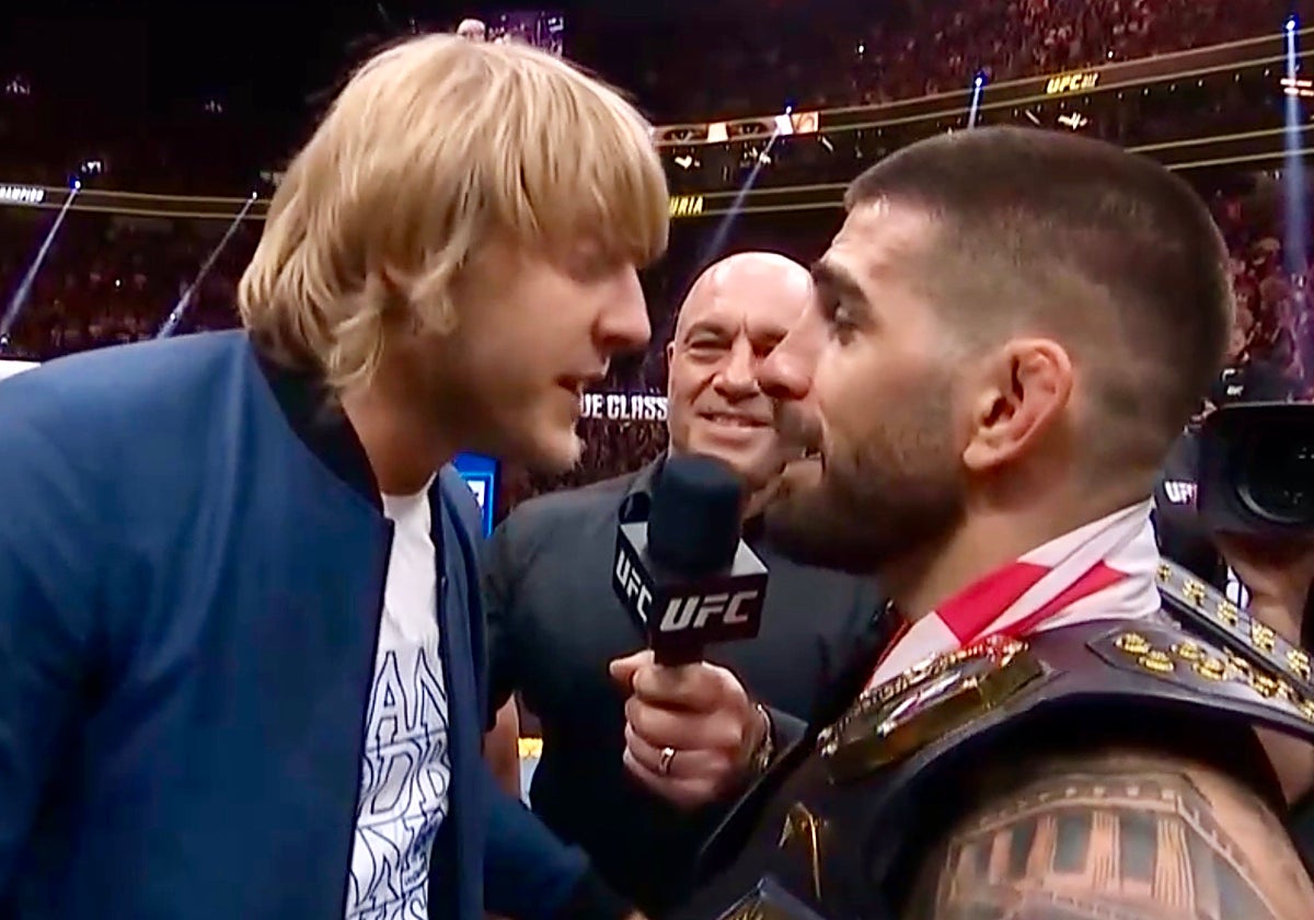 Paddy Pimblett, cara a cara con Ilia Topuria en Las Vegas