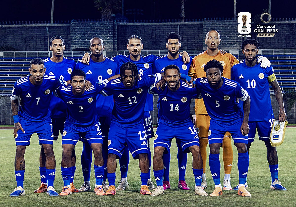 El once de Curaçao, en el partido ante Bermudas del pasado viernes